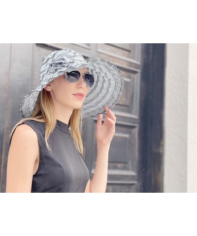 Women Folding Vintage Outdoor Sun Hats for Beach Garden Travelling UV Protection Gs013-blue $13.67 Sun Hats