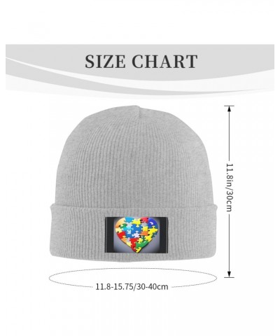 Autism Awareness Puzzle Pieces Heart Warm Knitted Hat, Neutral, Fashionable, Soft, Lightweight, Printed Fisherman Hat. $12.47...