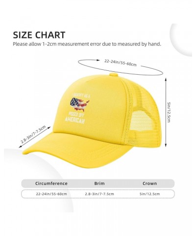 I Identifys As A Pissed Off American Mesh Trucker Hat Women Baseball Cap for Men Golf Dad Hat Snapback Hat Black Yellow $9.69...