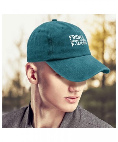 Friday is My Second Favorite F Word Trucker Hat USA Hat Pigment Black Hat for Men Gifts for Girlfriends Beach Caps Cyan Blue ...