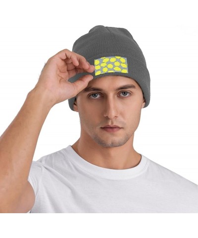 Lemon Print Beanie Hat Knitted Cap for Men Women,Thin Warm Knit Slouchy Ski Cap Winter Hip Hop Deep Heather $9.25 Skullies & ...