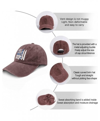 i Can't fix but i can Cuff it Hats Vintage Cotton Washed Baseball Caps Adjustable Dad Hat Crazy Wine Red $12.53 Baseball Caps