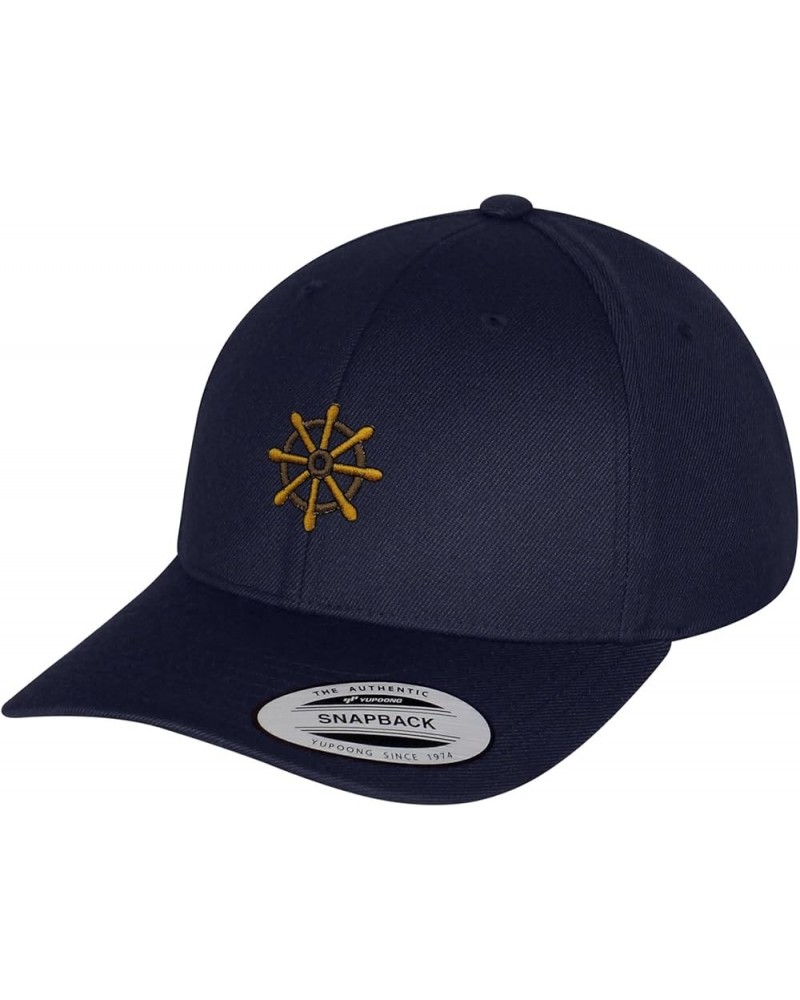 Boat Wheel Curved Bill Snapback Outdoor Cap Ocean Ship, Yatch Navy $13.49 Baseball Caps