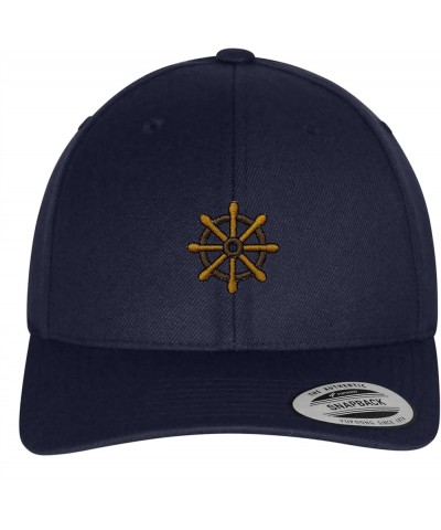 Boat Wheel Curved Bill Snapback Outdoor Cap Ocean Ship, Yatch Navy $13.49 Baseball Caps