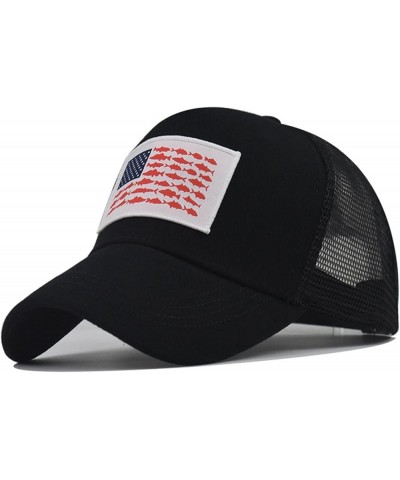 American Flag Patriotic USA Classic Mesh Snap Back Outdoors Trucker Baseball Cap Trucker Hat Black $6.17 Bucket Hats