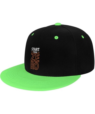 Start from Zero Snapback Hat for Men Women Baseball Cap Trucker Flat Bill Hats Dad Caps Green $14.06 Baseball Caps