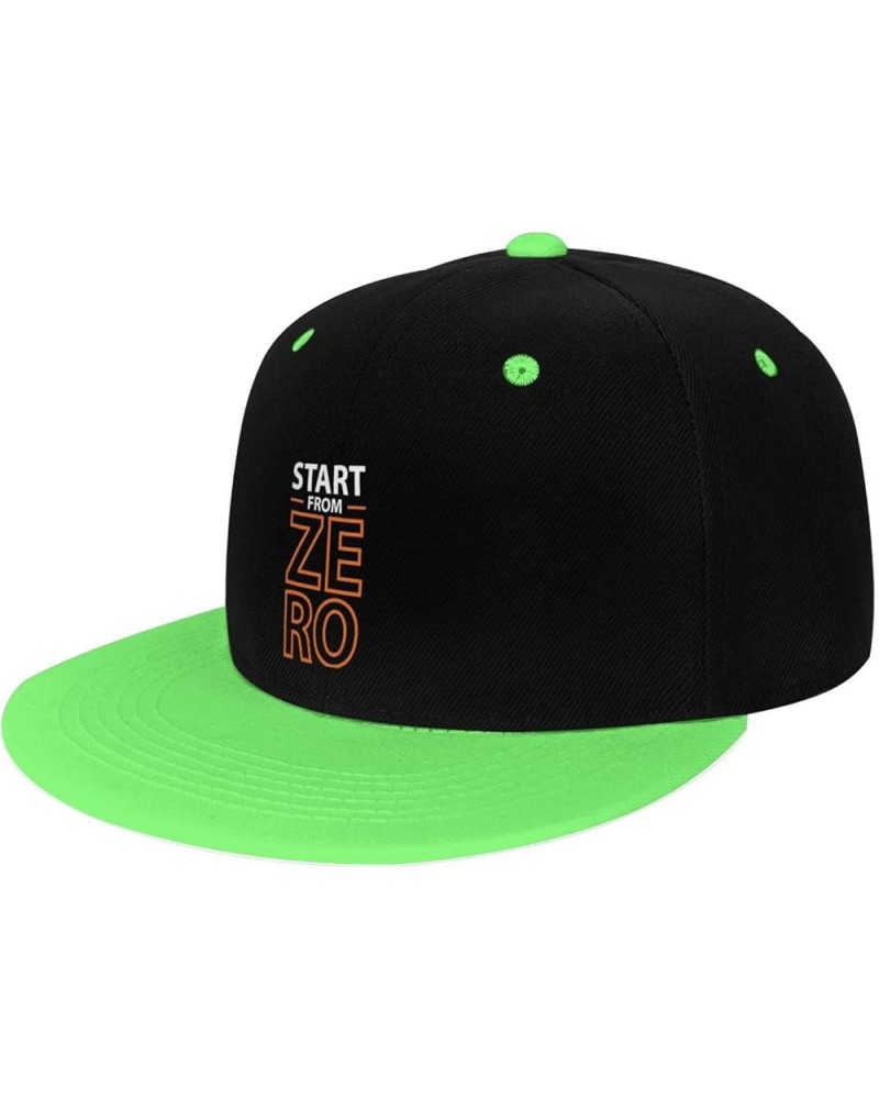 Start from Zero Snapback Hat for Men Women Baseball Cap Trucker Flat Bill Hats Dad Caps Green $14.06 Baseball Caps