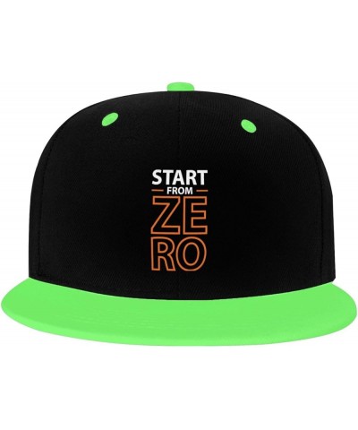 Start from Zero Snapback Hat for Men Women Baseball Cap Trucker Flat Bill Hats Dad Caps Green $14.06 Baseball Caps