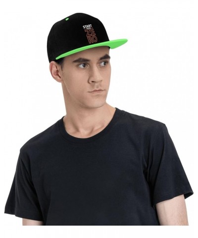 Start from Zero Snapback Hat for Men Women Baseball Cap Trucker Flat Bill Hats Dad Caps Green $14.06 Baseball Caps