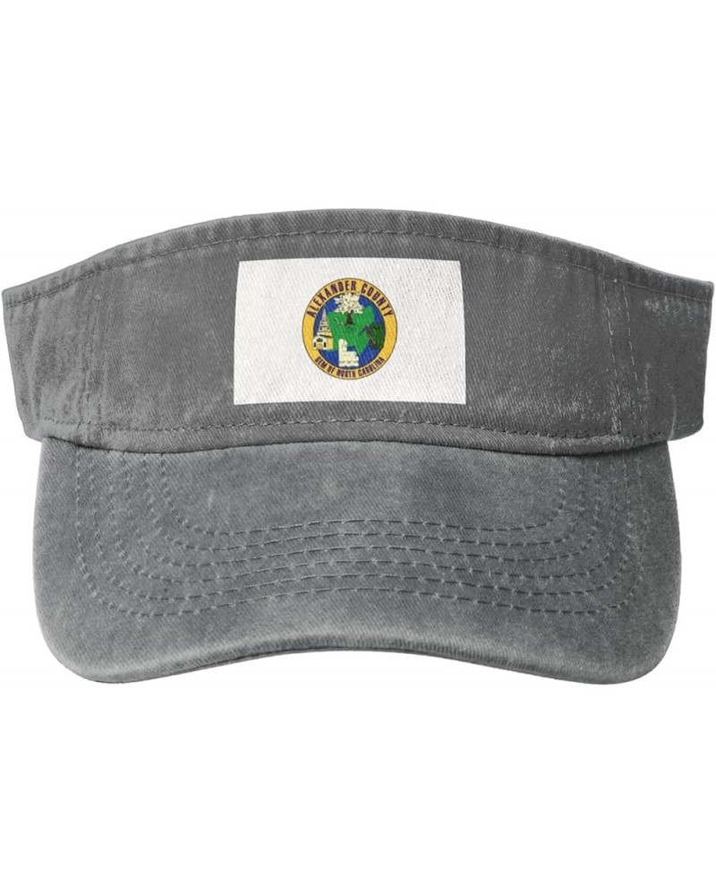 Alexander County Flag Sun Visor Hats for Women Men Sun Hat Vintage Golf Hat Adjustable Baseball Cap Gray $14.86 Visors