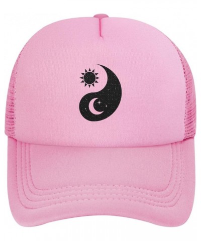 Sun and Moon Yin Yang Adjustable Trucker Hat Vintage Baseball Cap for Men Women Pink $11.26 Baseball Caps