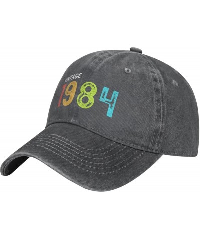 40th Birthday,Vintage 1984 100% Cotton Women's Baseball Hat Vintage Washed Denim Trucker Cap Adjustable,Black Deep Heather $1...