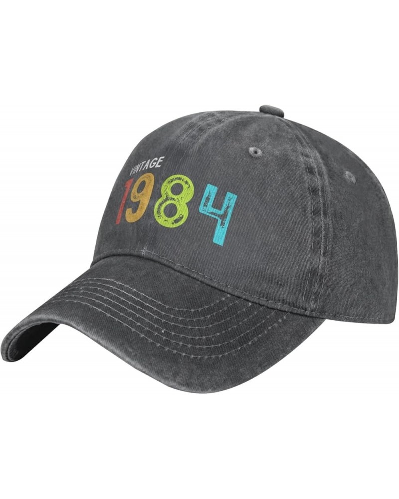 40th Birthday,Vintage 1984 100% Cotton Women's Baseball Hat Vintage Washed Denim Trucker Cap Adjustable,Black Deep Heather $1...