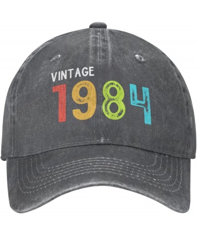 40th Birthday,Vintage 1984 100% Cotton Women's Baseball Hat Vintage Washed Denim Trucker Cap Adjustable,Black Deep Heather $1...