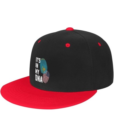 Kazakhstan It's in My DNA Baseball Cap for Men Women Snapback Hat Adjustable Flat Bill Hats Red $13.35 Baseball Caps