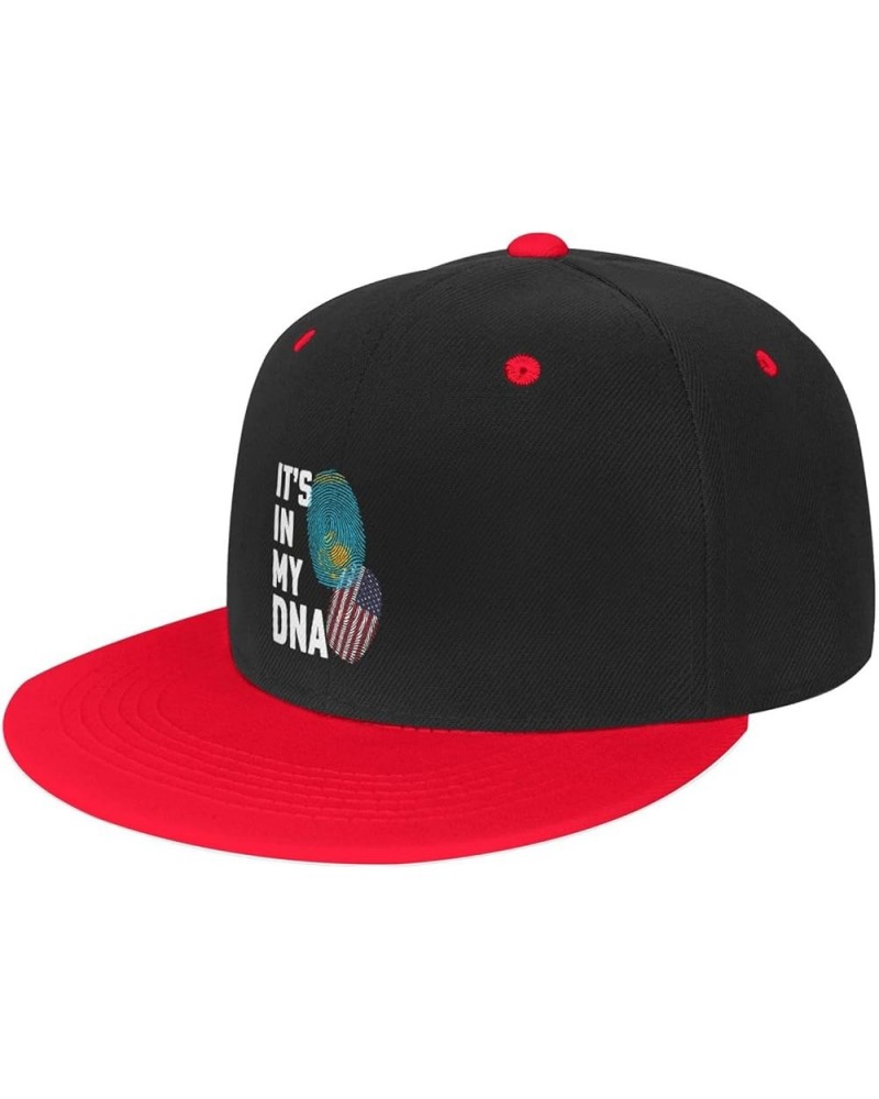 Kazakhstan It's in My DNA Baseball Cap for Men Women Snapback Hat Adjustable Flat Bill Hats Red $13.35 Baseball Caps