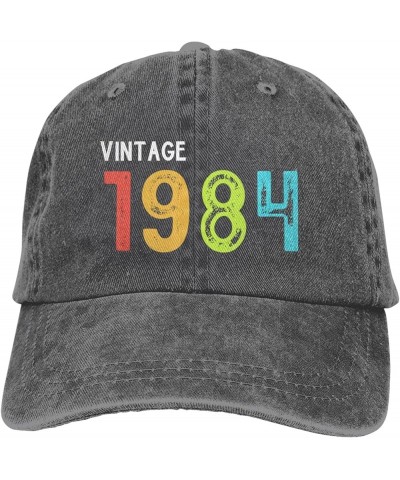 40th Birthday,Vintage 1984 100% Cotton Women's Baseball Hat Vintage Washed Denim Trucker Cap Adjustable,Black Deep Heather $1...