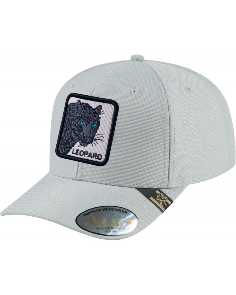 V2 Embroidered The Leopard V2-6 Panel Baseball Cap - Light Grey/Light Grey $26.99 Baseball Caps