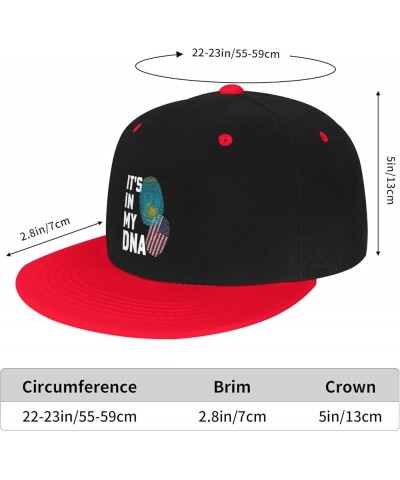 Kazakhstan It's in My DNA Baseball Cap for Men Women Snapback Hat Adjustable Flat Bill Hats Red $13.35 Baseball Caps