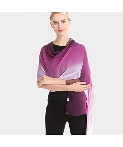 Gradation Color Silk Scarf Women Georgette Shawl Lady Thin Beach Towel Wraps Female Simulation Silk Scarves 3 160 CM 160 CM 9...