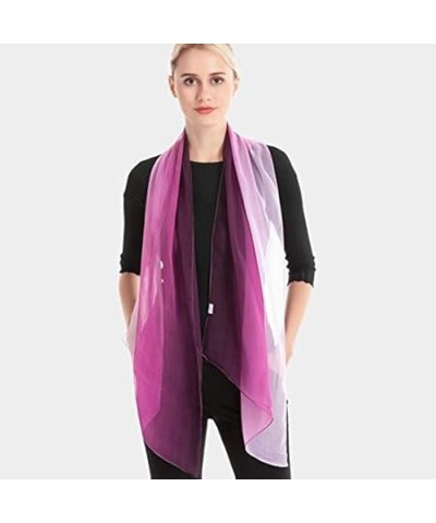 Gradation Color Silk Scarf Women Georgette Shawl Lady Thin Beach Towel Wraps Female Simulation Silk Scarves 3 160 CM 160 CM 9...