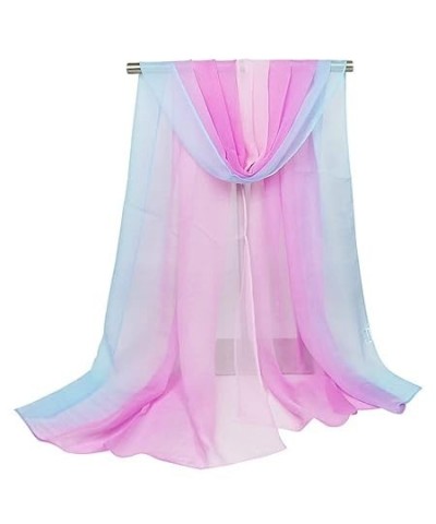 Gradation Color Silk Scarf Women Georgette Shawl Lady Thin Beach Towel Wraps Female Simulation Silk Scarves 3 160 CM 160 CM 9...