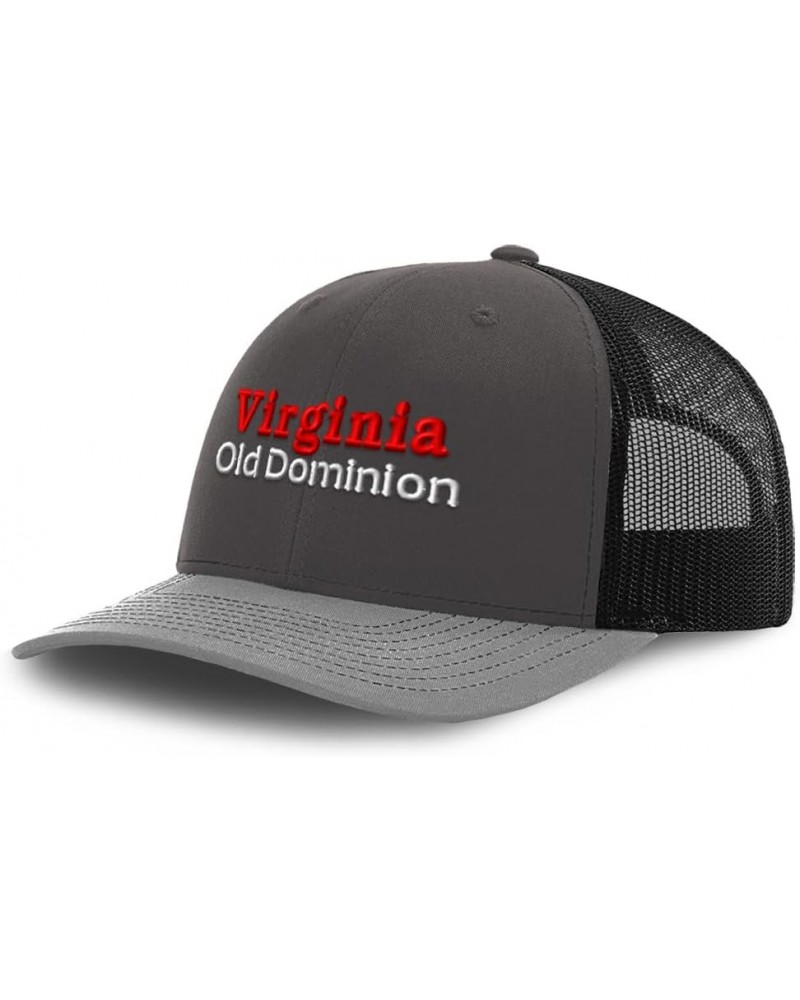 Trucker Hat Baseball Cap Virginia Old Dominion Cotton Dad Hats for Men & Women Gray Scale $11.34 Baseball Caps