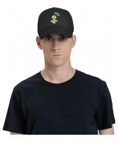 Duck in The Rain Umbrella Blown Over by The Wind Baseball Cap for Men Women Dad Hat Classic Adjustable Golf Hats Black $11.18...