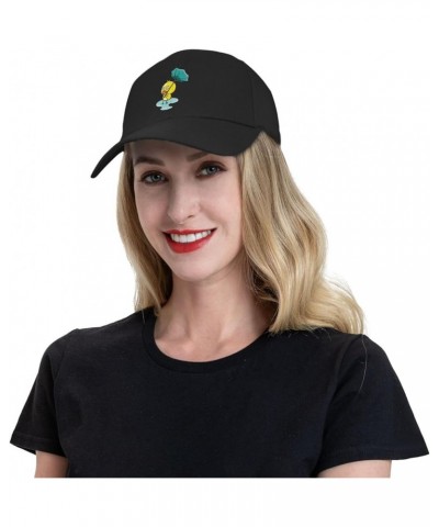 Duck in The Rain Umbrella Blown Over by The Wind Baseball Cap for Men Women Dad Hat Classic Adjustable Golf Hats Black $11.18...