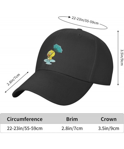 Duck in The Rain Umbrella Blown Over by The Wind Baseball Cap for Men Women Dad Hat Classic Adjustable Golf Hats Black $11.18...