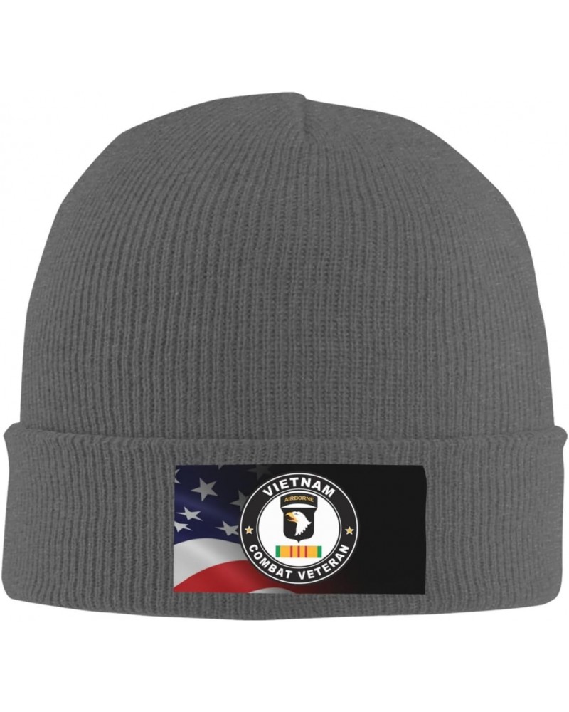 101st Airborne Division Vietnam Veteran Cozy Knitted Beanie Hat - Stylish Winter Headwear Acrylic Ideal for All Ages Deep Hea...