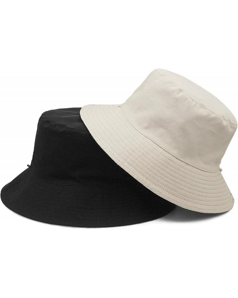 Oversize Bucket Hat XXL Sun Hat Big Heads Adjustable Sunhat Plus 23.6 inches-25.5inches (60-65 cm) Black - Beige White $10.99...