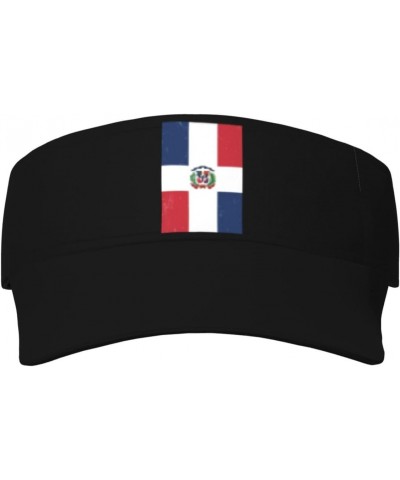 Dominican Republic Flag Unisex Sun Visor Cap - Ultimate UV Protection for Stylish Outdoor Fun! Black $11.86 Visors