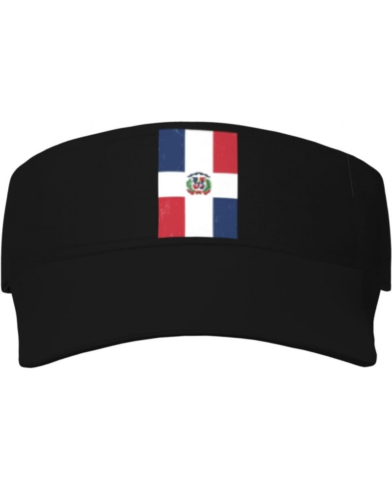 Dominican Republic Flag Unisex Sun Visor Cap - Ultimate UV Protection for Stylish Outdoor Fun! Black $11.86 Visors