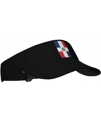 Dominican Republic Flag Unisex Sun Visor Cap - Ultimate UV Protection for Stylish Outdoor Fun! Black $11.86 Visors