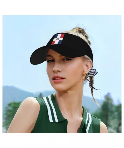 Dominican Republic Flag Unisex Sun Visor Cap - Ultimate UV Protection for Stylish Outdoor Fun! Black $11.86 Visors