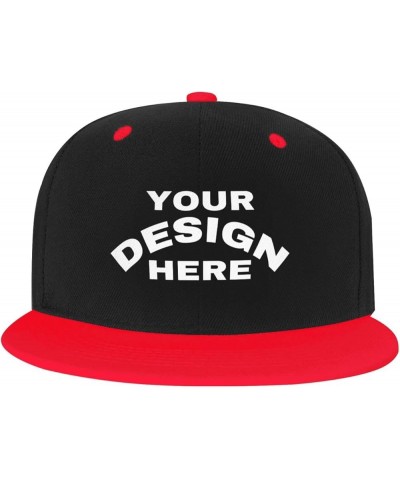 Custom Cap Add Your Custom,Custom Name Cap,Custom Hat Design Your Own Classic Mens Womens Trucker Hats Red $7.63 Baseball Caps