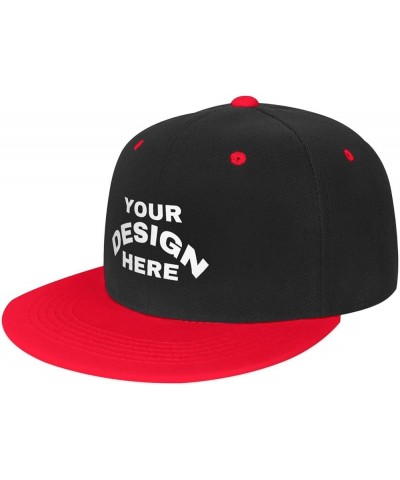 Custom Cap Add Your Custom,Custom Name Cap,Custom Hat Design Your Own Classic Mens Womens Trucker Hats Red $7.63 Baseball Caps