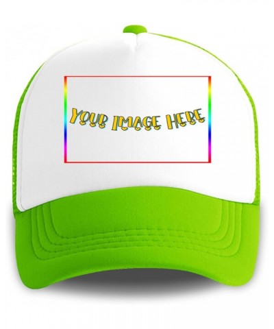 Personalized Sun Hat Your Image Here Curved Mesh Hat Birthday Gifts Greenyellow 0 $12.18 Sun Hats