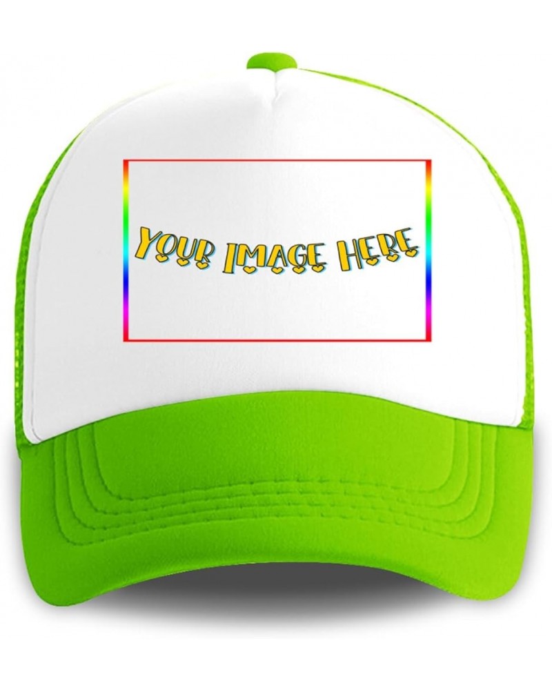 Personalized Sun Hat Your Image Here Curved Mesh Hat Birthday Gifts Greenyellow 0 $12.18 Sun Hats