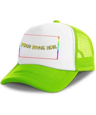 Personalized Sun Hat Your Image Here Curved Mesh Hat Birthday Gifts Greenyellow 0 $12.18 Sun Hats