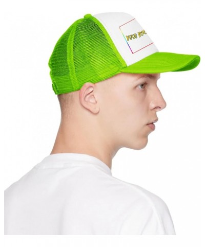 Personalized Sun Hat Your Image Here Curved Mesh Hat Birthday Gifts Greenyellow 0 $12.18 Sun Hats