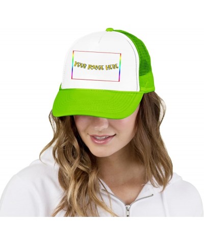 Personalized Sun Hat Your Image Here Curved Mesh Hat Birthday Gifts Greenyellow 0 $12.18 Sun Hats