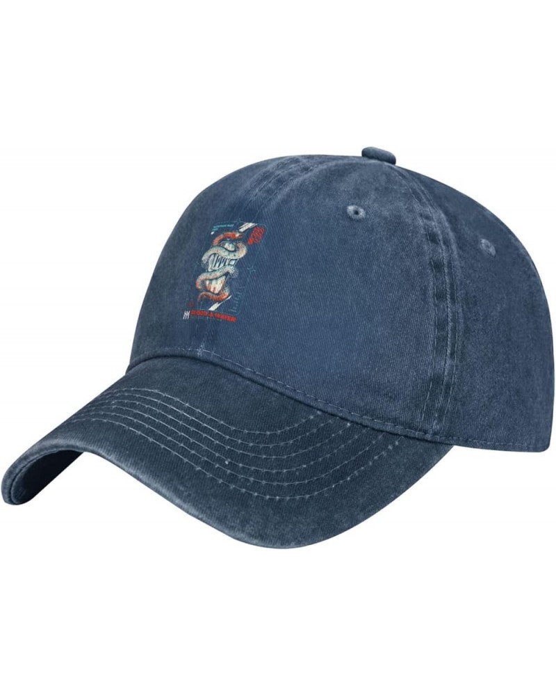 Memphis Music May and Fire Baseball Cap Denim Hat Outdoor Adjustable Classic Unisex Washed Cotton Soft Cap Black Navy Blue $1...