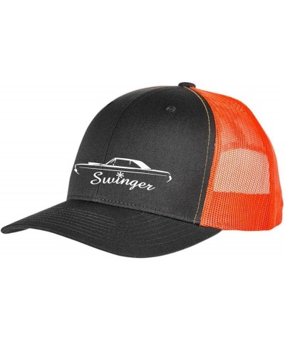 1969-72 Dart Swinger Fully Embroidered Yupoong 6606 Snapback Trucker Fitted Cap Grey-orange $18.81 Baseball Caps