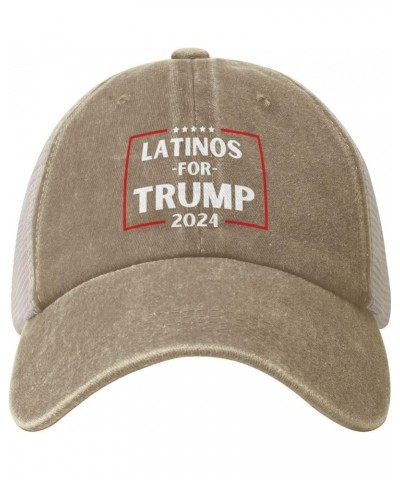 Latinos for Trump 2024 Donald Trump 2024 Cowboy Hat Vintage Mesh Baseball Cap Women Trucker Hat Men Dad Hat Black Natural $10...