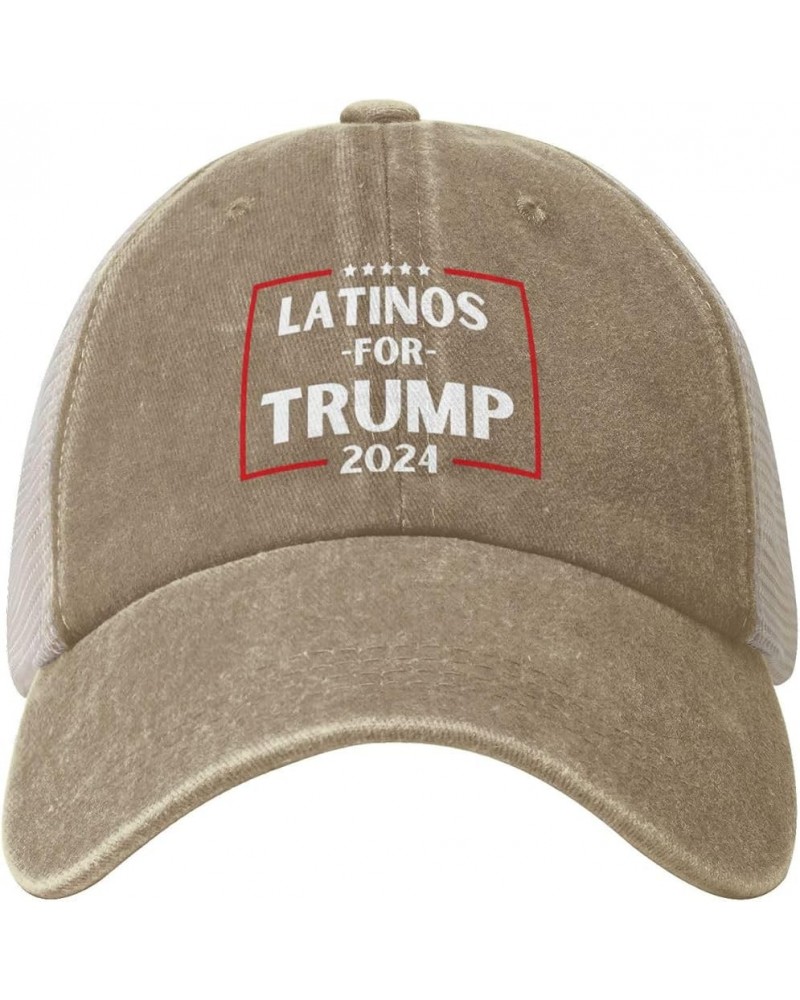 Latinos for Trump 2024 Donald Trump 2024 Cowboy Hat Vintage Mesh Baseball Cap Women Trucker Hat Men Dad Hat Black Natural $10...