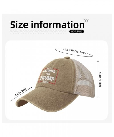 Latinos for Trump 2024 Donald Trump 2024 Cowboy Hat Vintage Mesh Baseball Cap Women Trucker Hat Men Dad Hat Black Natural $10...