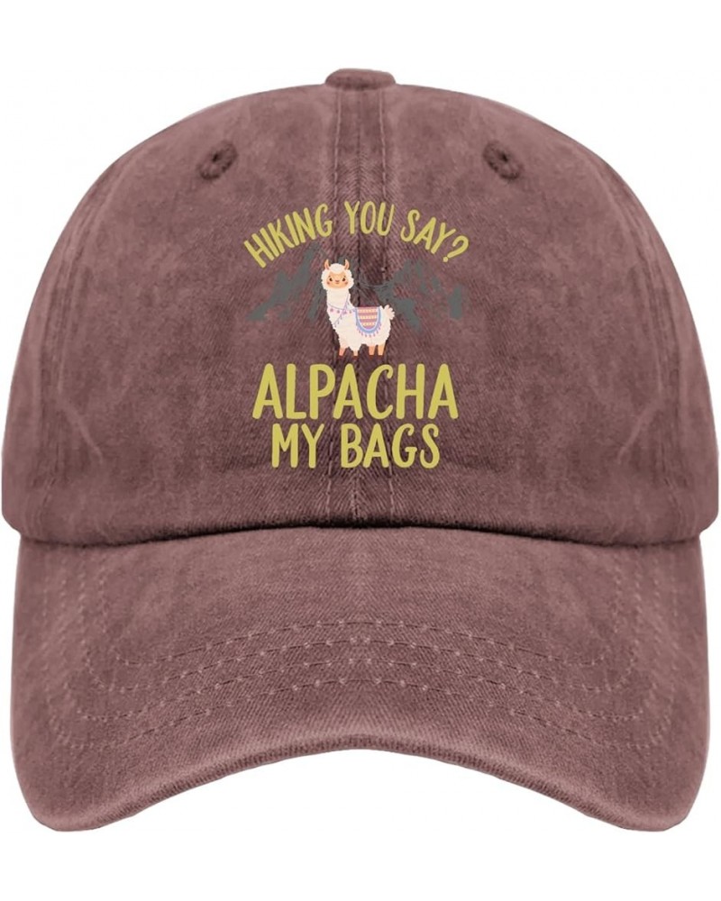 Beach Hats for Women Bag Llama Golf Hats Men Anime hat Gifts for Men Golf Hats Suitable for Summer Casual Wine Red $10.00 Sun...