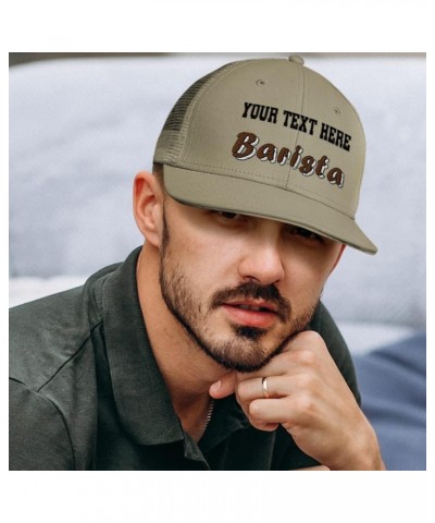 Custom Trucker Hat Baseball Cap Barista Espresso Cotton Latte Dad Hats for Men & Women Loden Black Personalized Text Here $13...